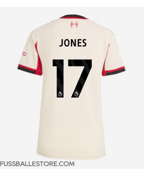 Günstige Liverpool Curtis Jones #17 Auswärtstrikot Damen 2025-26 Kurzarm Günstige Liverpool Curtis Jones #17 Auswärtstrikot Damen 2025-26 Kurzarm